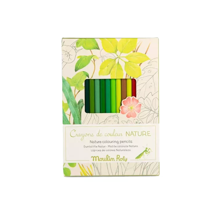 12 crayons de couleur + cartes Le Botaniste - MOULIN ROTY 712615 3575677126157