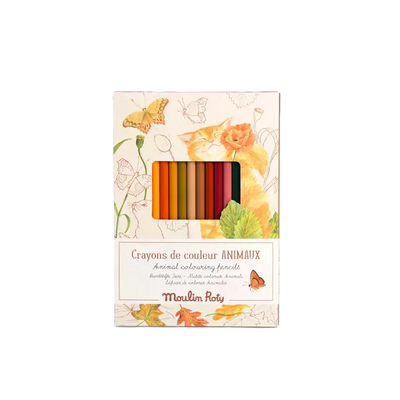 12 crayons de couleur + cartes Le Jardinier - moulin roty 712613 3575677126133