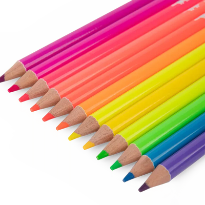 12 crayons de couleur néon Moulin Roty 716608 3575677166085
