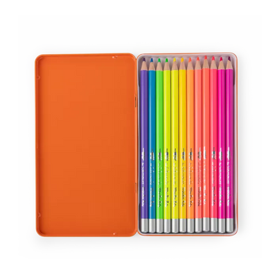 12 crayons de couleur néon Moulin Roty 716608 3575677166085