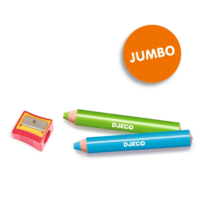 12 GROS CRAYONS GRAS - Djeco 