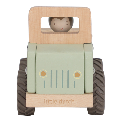 voiture de safari en bois avec figurine - LITTLE DUTCH