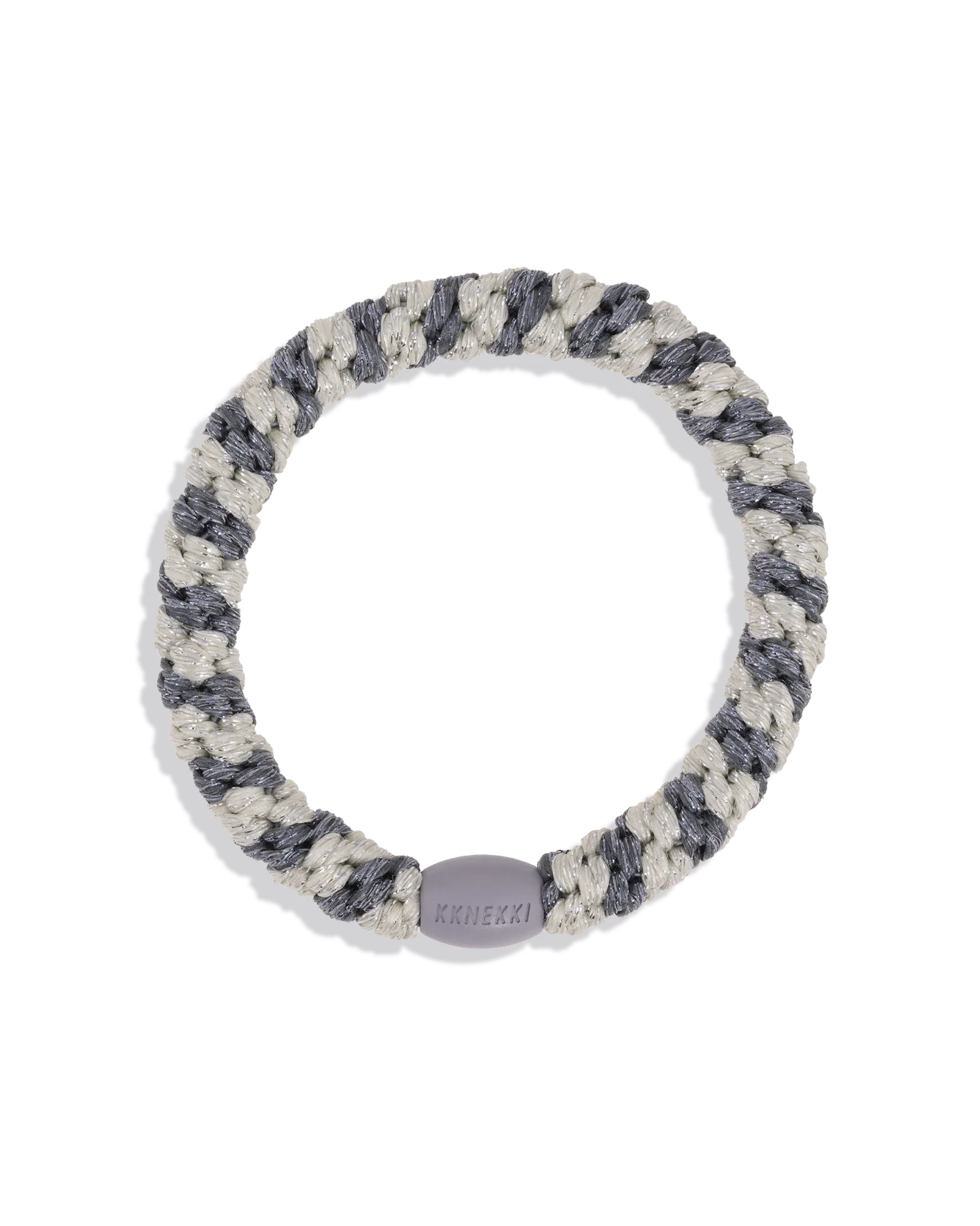 Élastique cheveux KKNEKKI Silver Grey Stripe