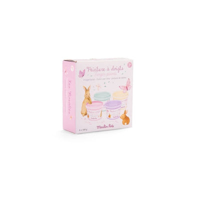 4 pots de peinture à doigts pastel Les Rosalies - Moulin Roty 710609 3575677106098