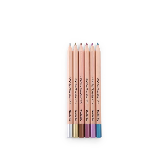 6 crayons métallisés Les Rosalies - MOULIN ROTY 710607 3575677106074