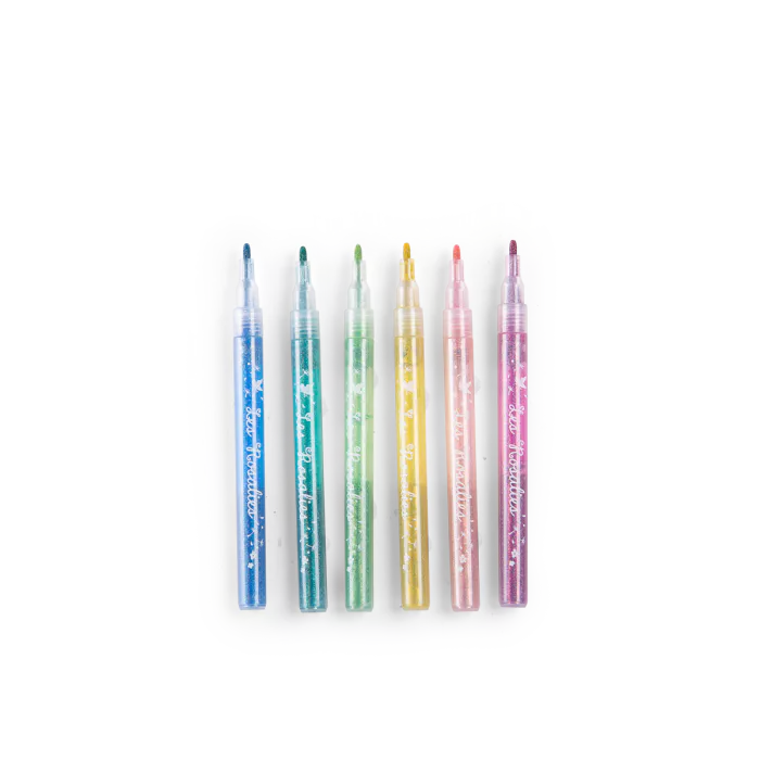 6 Feutres à paillettes Les Rosalies - Moulin Roty 710608 