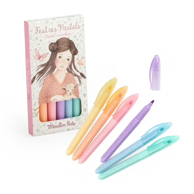 6 feutres pastels les rosalies - MOULIN ROTY