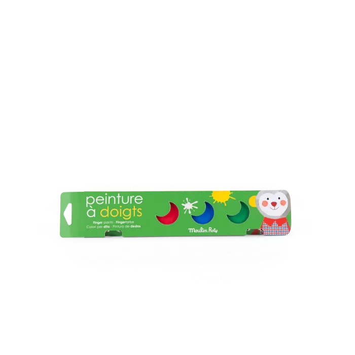 6 petits pots de peinture à doigts Les Popipop - Moulin Roty 661615 3575676616154
