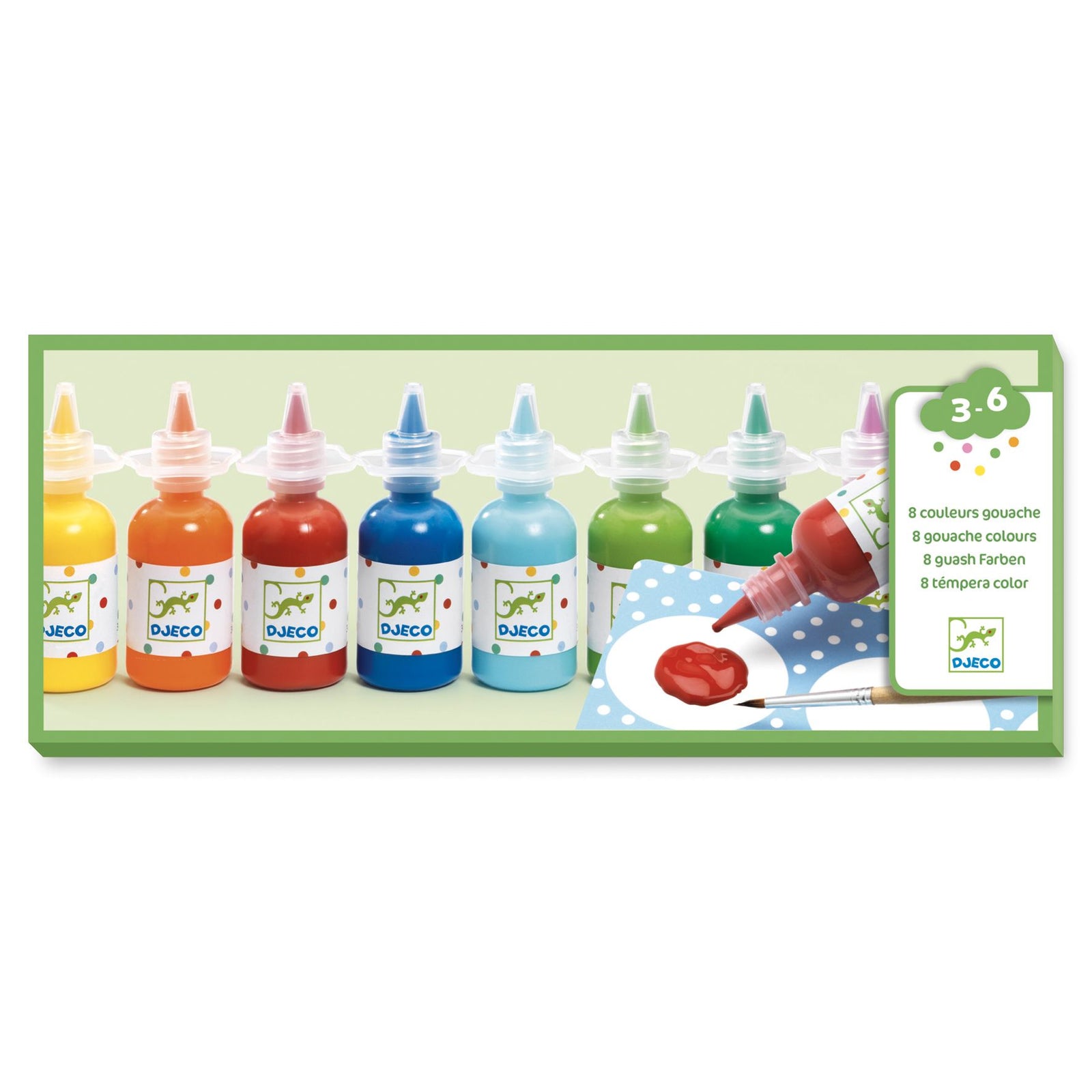 8 bouteilles de gouache - Djeco DJ08861 3070900088610