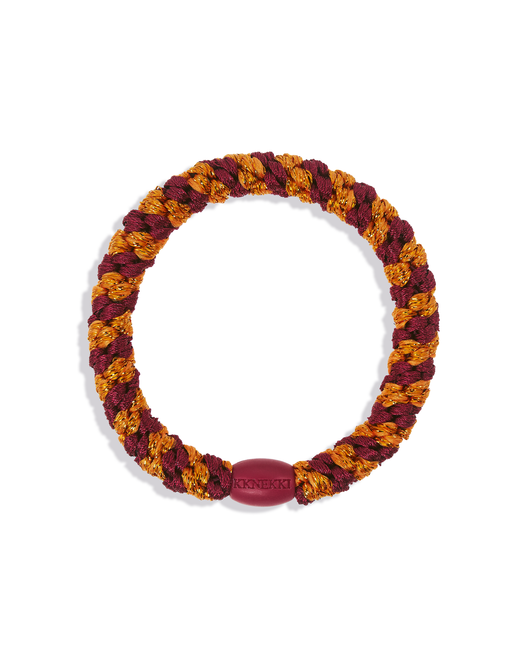 Élastique cheveux KKNEKKI Bordeaux Orange Glitter Stripe