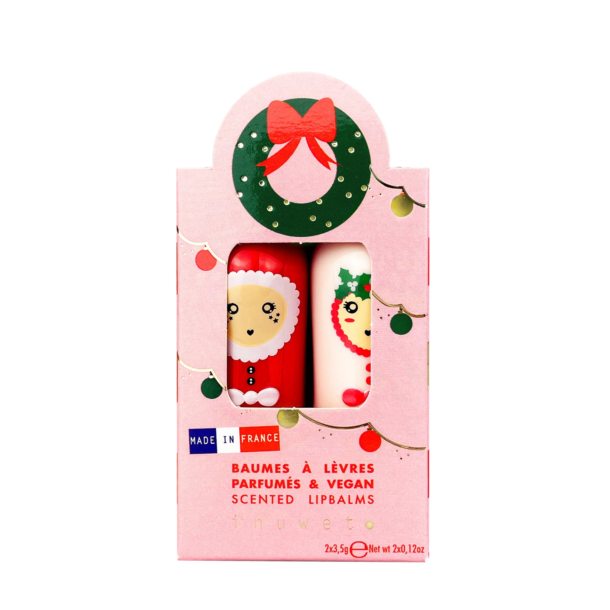 Coffret duo baumes à lèvres Couronne de Noël Inuwet