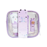 Trousse mauve Lily baume, crème mains et chouchou Inuwet