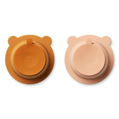 Bowl en Silicone 2 pack avec ventouse Peony Mustard/Tuscany rose- LIEWOOD