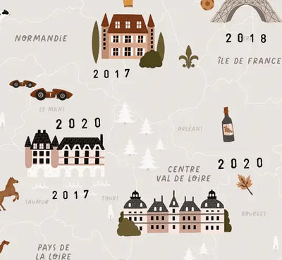 Affiche Carte de France - LES PETITES DATES 3770025645483