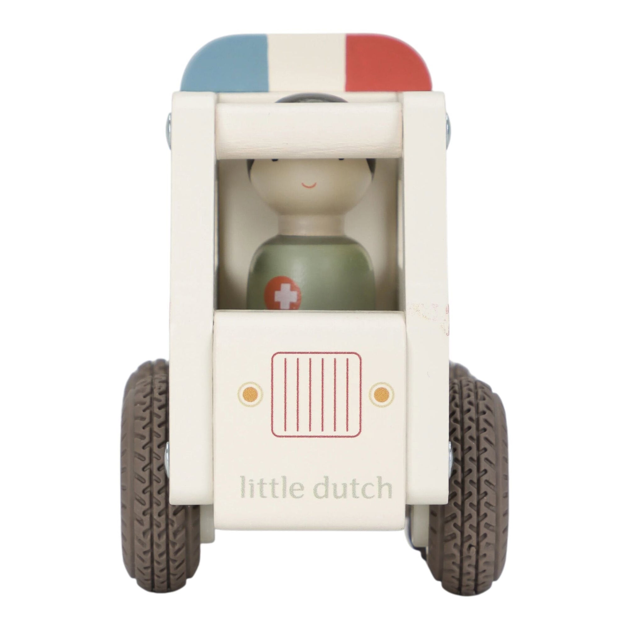 Ambulance en bois avec civière et soignant de Little Dutch – vue 2