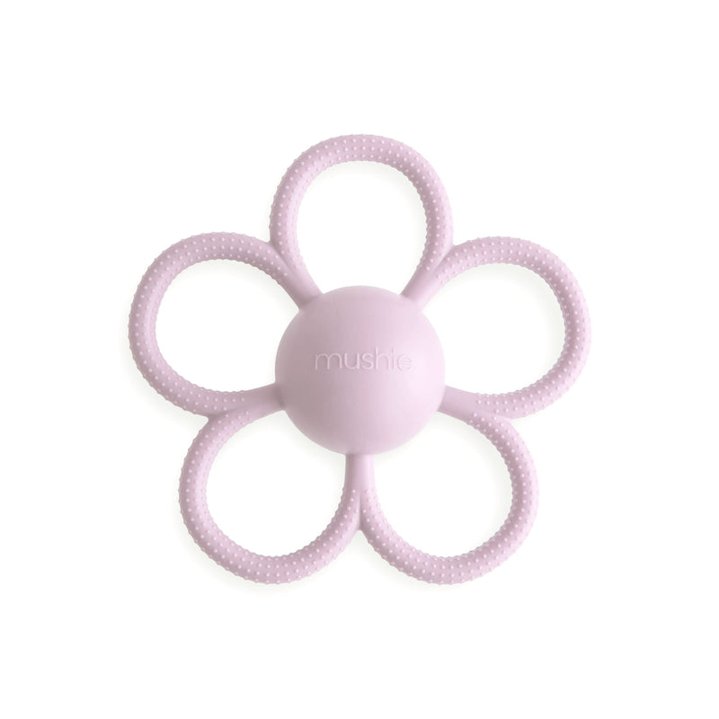 anneau de dentition hochet daisy soft lilac - mushie 70.078.02 840355802511