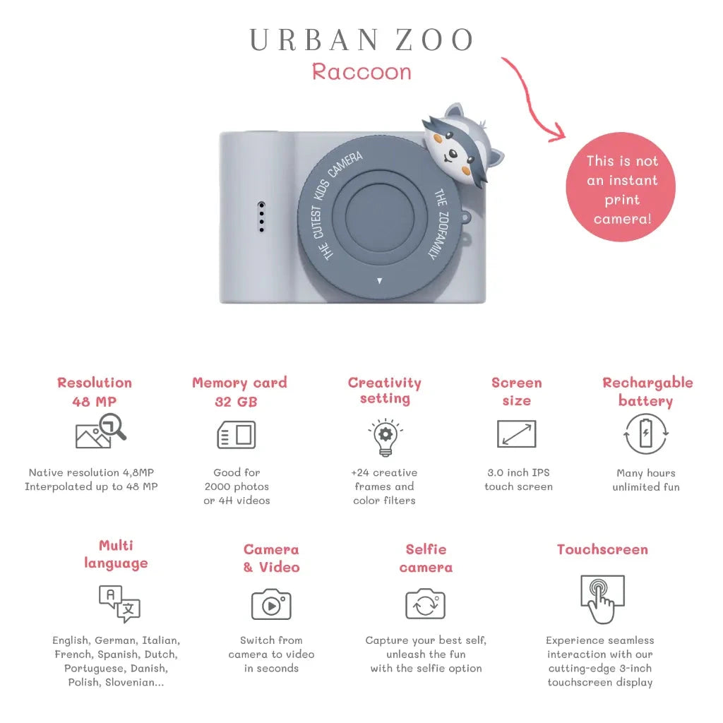 Appareil Photo Urban Zoo raccoon - THE ZOOFAMILY