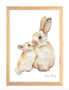 Aquarelle en cadre Famille Lapin - Marlene Fancelli Art famille lapin 123451239567