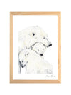 Aquarelle en cadre Famille ours- Marlène Fancelli Art famille ours 1234512362