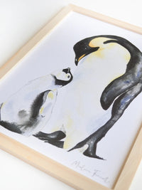 Aquarelle en cadre Famille pingouins- Marlene Fancelli Art 1234512395