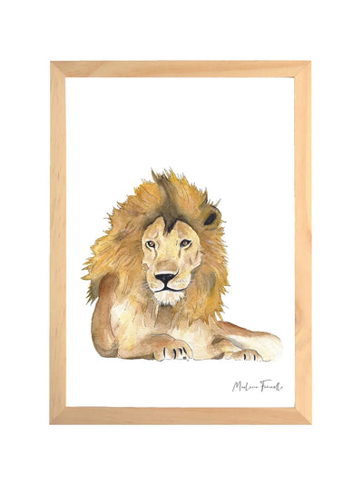 Aquarelle en cadre Leo le Lion - Marlene Fancelli Art leo 1234512360