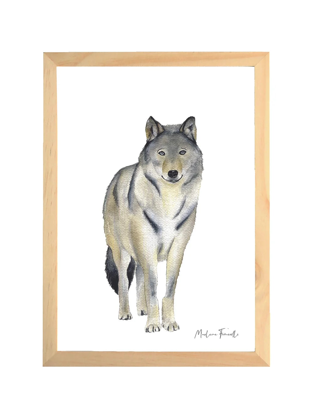 Aquarelle en cadre Milo Loup - Marlene Fancelli Art Milo 1234512367