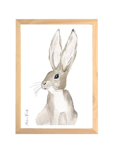 Aquarelle en cadre Pompette Lapin - Marlene Fancelli Art pomponette 1234512355