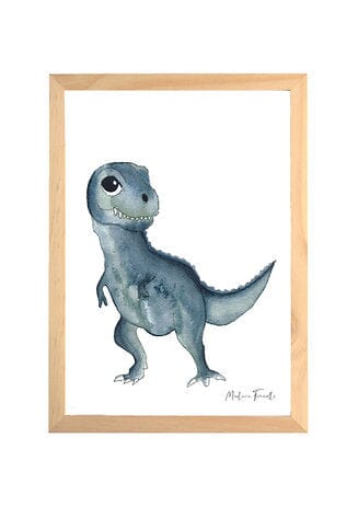 Aquarelle en cadre Rex t rex - Marlene Fancelli Art rex 1234512351