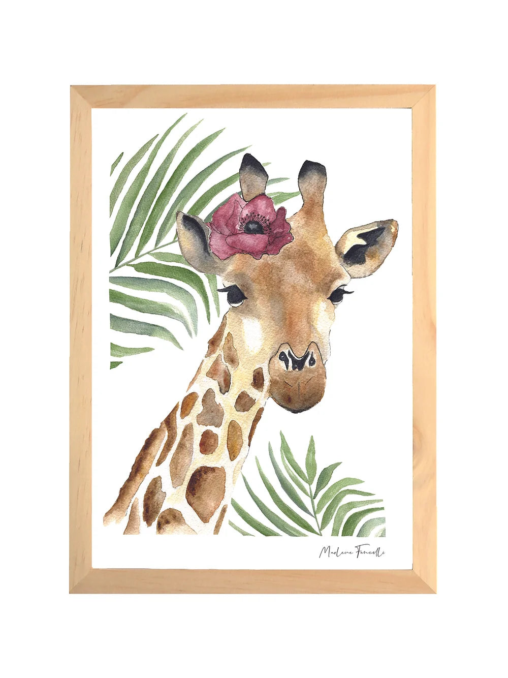 Aquarelle en cadre Seraphine fleur girafe feuilles - Marlene Fancelli Art Seraphine fleur girafe feuilles 1234412352