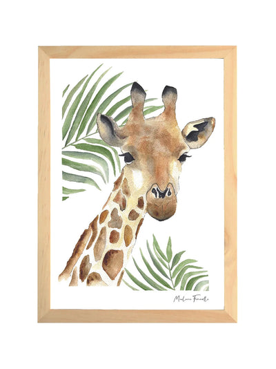 Aquarelle en cadre Seraphine girafe feuilles - Marlene Fancelli Art Seraphine girafe feuilles 1234412351