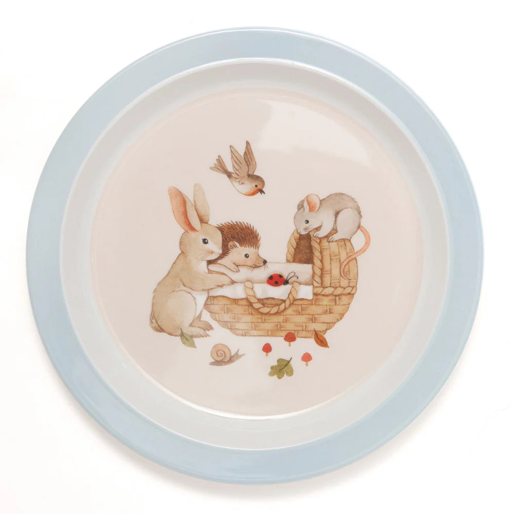 Assiette en mélamine animal dove bleu - PETIT MONKEY MPB37 8719244226030