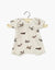 Babies - Body shorty en maille côtelée Petits avions beige- MINIKANE CB.10.571 3701548453750