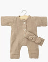Babies – Combinaison Lili et son headband en gaze de coton moka - MINIKANE CB.10.652 3701548460123