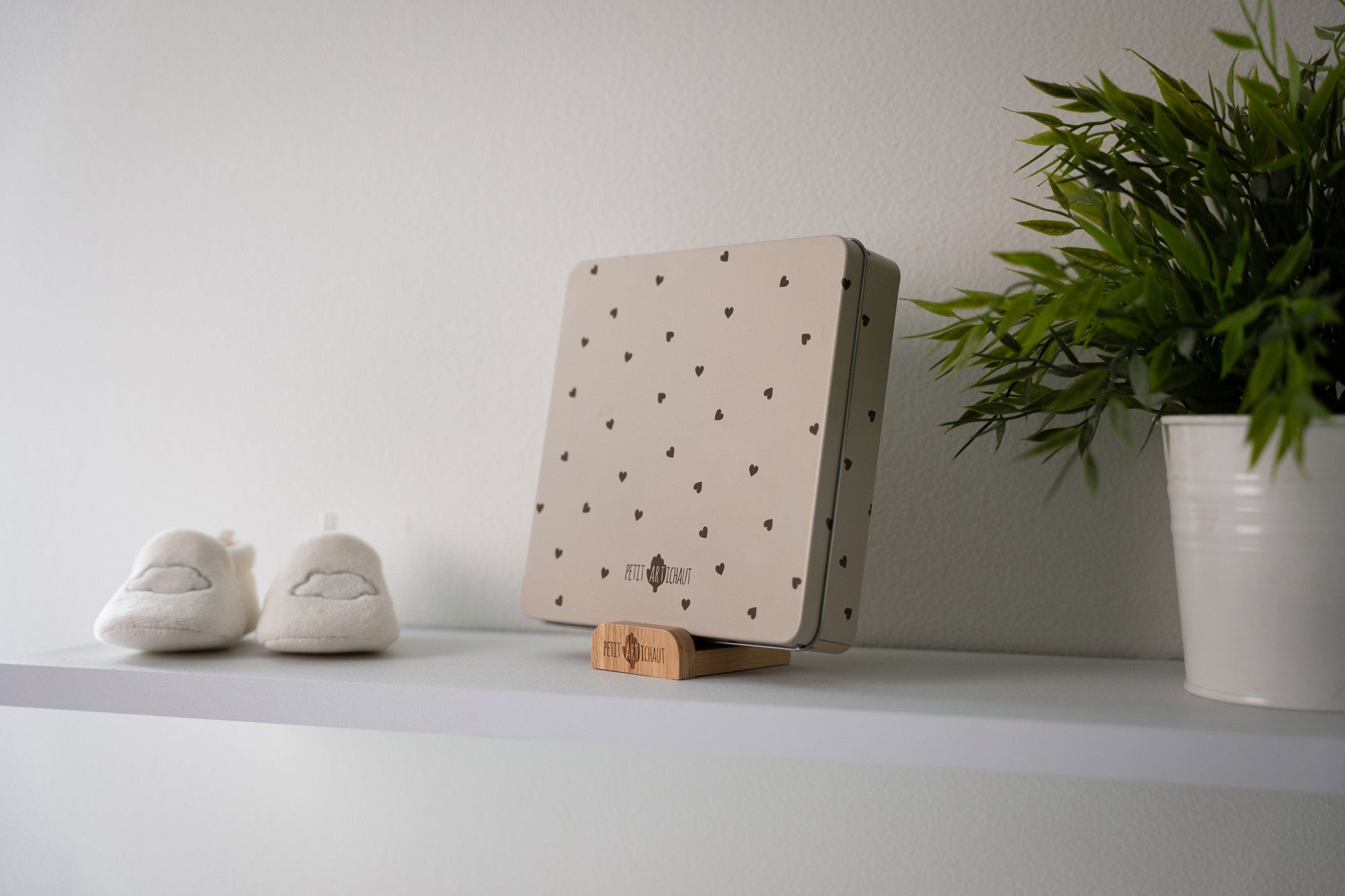 Baby Box carrée empreinte bébé Jolis Cœurs de Petit Artichaut – vue 4