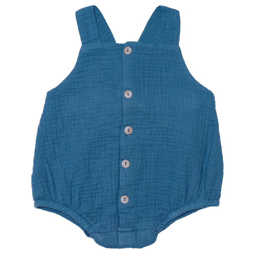 Barboteuse garçon à bretelles pierre bleue - BB&CO COMBG41A 3662159046888