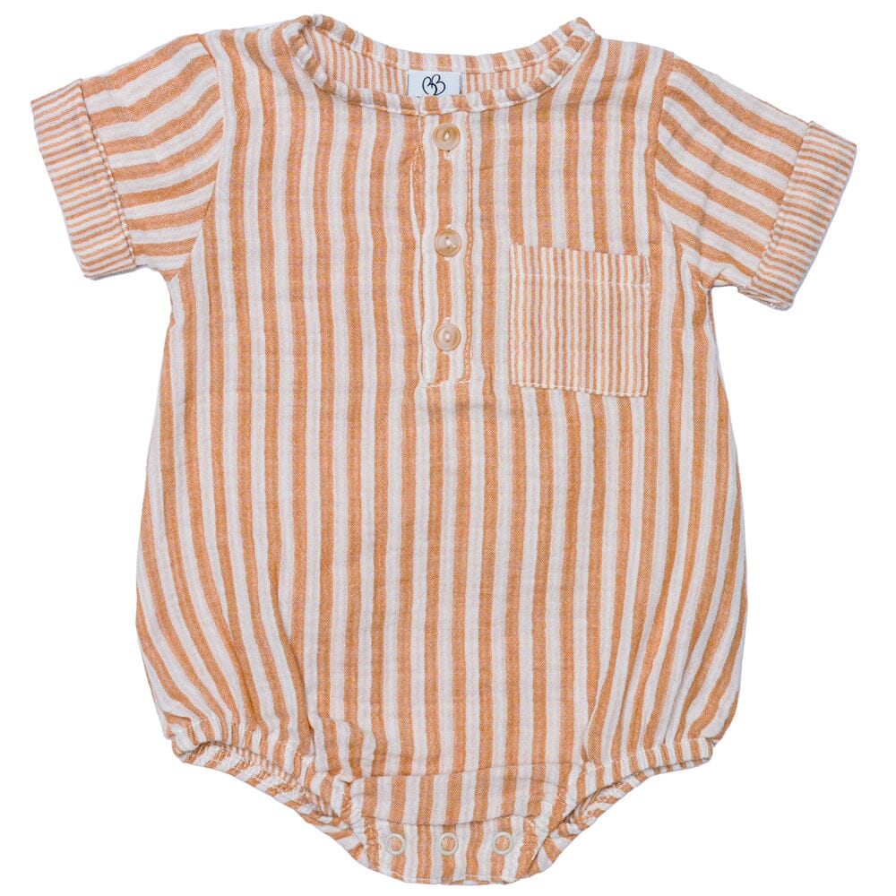 Barboteuse garçon MC Rayé caramel - BB&CO COMBG39A 3662159046802