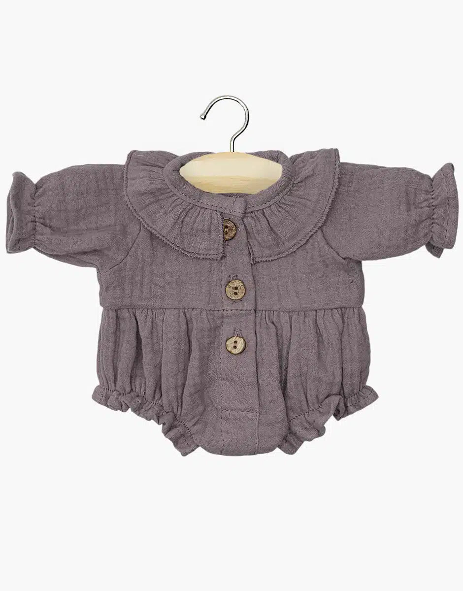 Barboteuse Léonore en gaze de coton raisin - MINIKANE CG.16.926 raisin 3701548449395