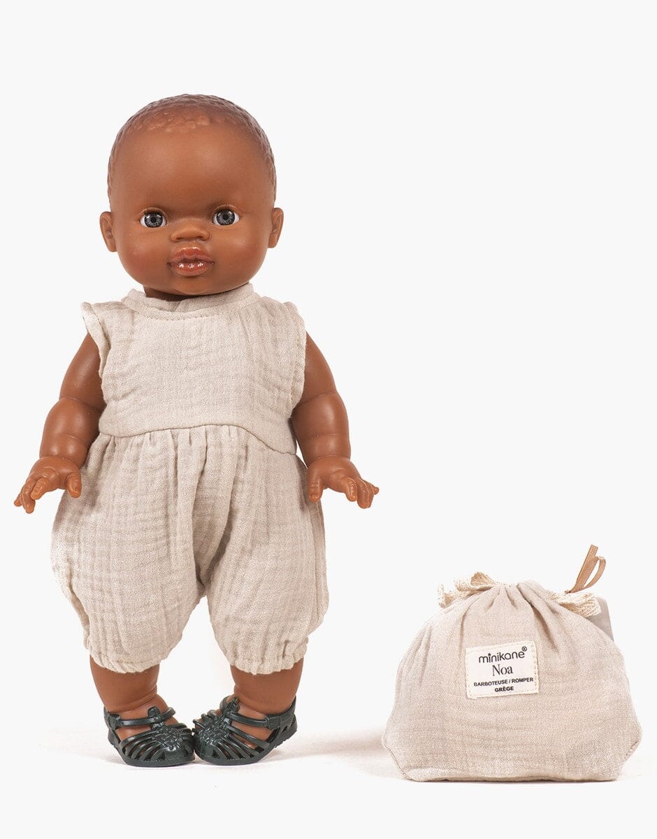 Barboteuse Noa en gaze de coton grège - minikane cg.16.509 3701548438207