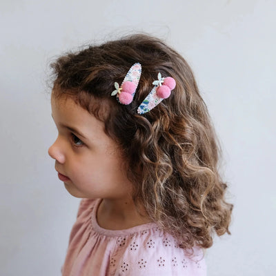Barrettes cerises pompoms - Mimi&lula 162O36-23