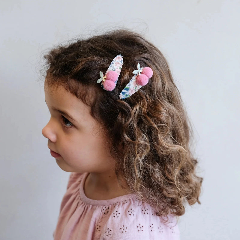 Barrettes cerises pompoms - Mimi&lula 162O36-23 