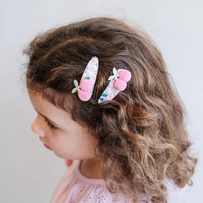 Barrettes cerises pompoms - Mimi&lula 162O36-23