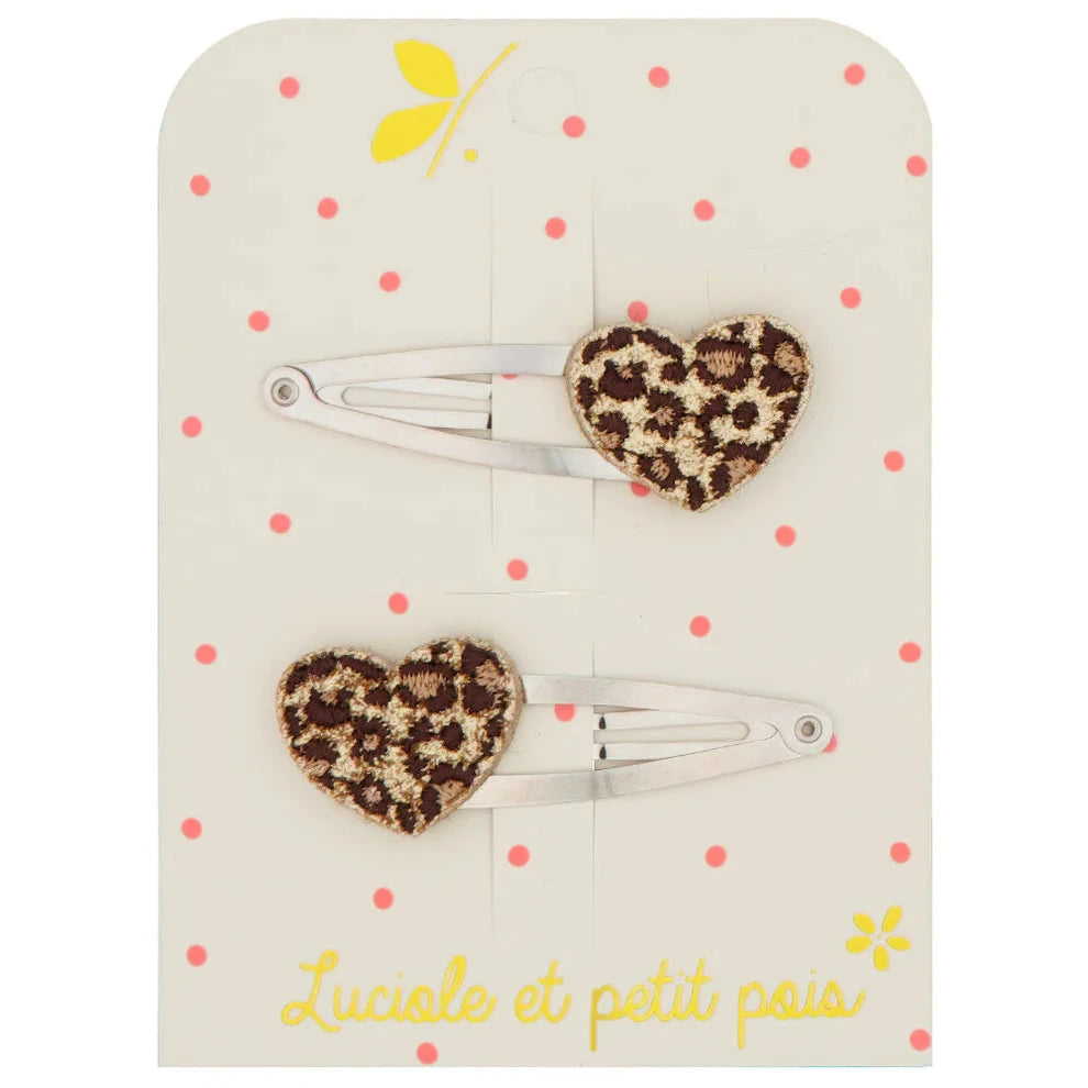 Barrettes coeurs léo- Luciole et petit pois F_137 