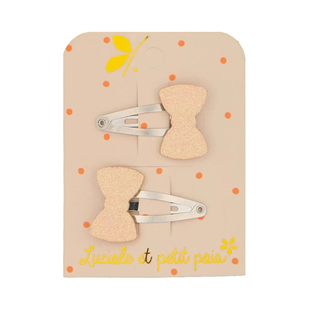 Barrettes mini nœuds roses - Luciole et petit pois MT_18 