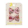 Barrettes mini papillon liberty Poppy and Daisy rose scintillant- Luciole et petit pois LBBP_17