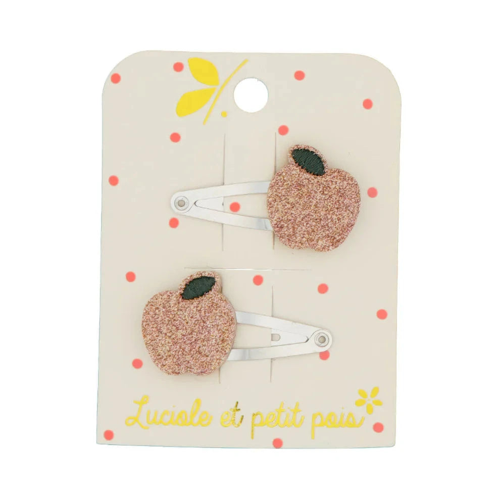 Barrettes mini pommes roses- Luciole et petit pois MT_22 