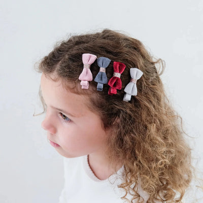 barrettes nœuds Noël en velours - MIMI&LULA 172128-23 5061064831523