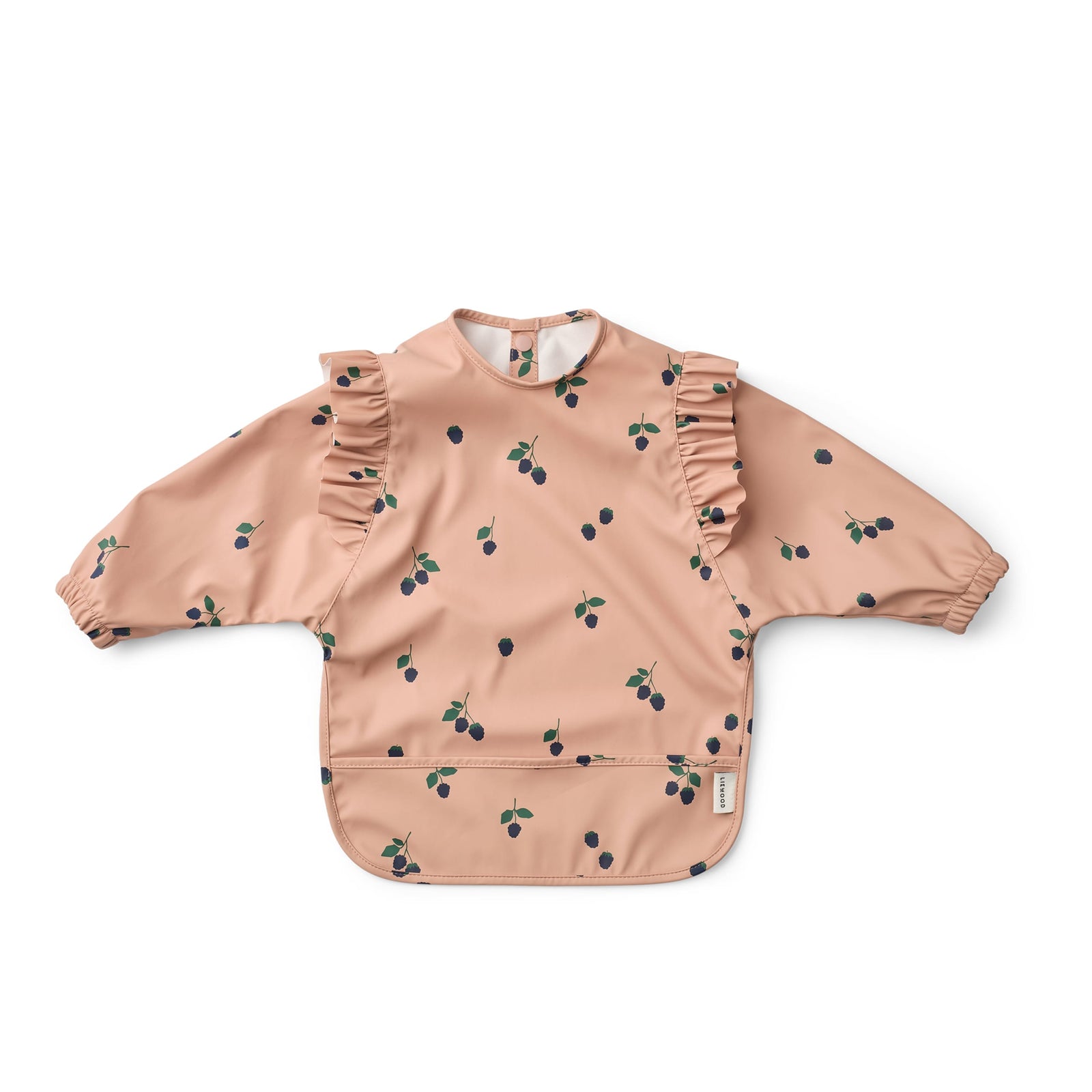 Bavoir à manches Merle avec volants Berry/ Pale tuscany - LIEWOOD LW20321 2502 5715493492496