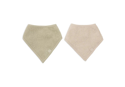 Bavoir Bandana (2pack) soft matcha/sand- JOLLEIN