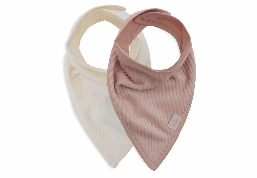 Bavoir Bandana (2pack) Velvet Rib Wild Rose/Ivory - JOLLEIN 029-548-67111 8717329384729