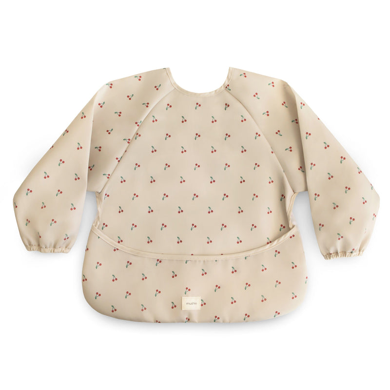 bavoir manches longues cerise - mushie 70.085.13 840355803327